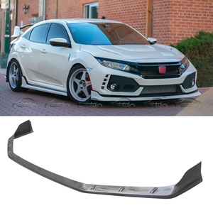 M Style Auto Carbon Fiber Chin Spoiler Wing <b>Splitter</b> Front Bumper Lip for Honda Civic FK8 Type R 2016+ - Product Image 1