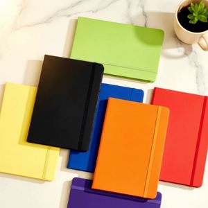 Promotion Gift Promotional A5 Embossed Logo Leather <b>Notebook</b> <b>Dotted</b> Inner Page Binding Elastic Strap <b>Notebook</b> for Business - Product Image 2