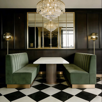 Table et chaise de café en marbre, banquette, canapé, mobilier de restauration pour café