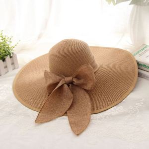 Sombrero de Paja al por Mayor para Mujer, Protección Solar de Verano, Ala Extra Grande, Sombrero de Sol Plegable para Vacaciones en la Playa - Product Image 5
