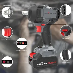 <span class=keywords><strong>Pistola</strong></span> <span class=keywords><strong>de</strong></span> aire con batería <span class=keywords><strong>de</strong></span> litio recargable <span class=keywords><strong>de</strong></span> alto par con llave <span class=keywords><strong>de</strong></span> <span class=keywords><strong>impacto</strong></span> eléctrica sin escobillas industrial 21V personalizada - Product Image 2