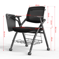 Chaise de bureau ergonomique pliable ZITAI en maille verte, ensemble de chaises de conférence, chaises de salle de formation au design contemporain en tissu