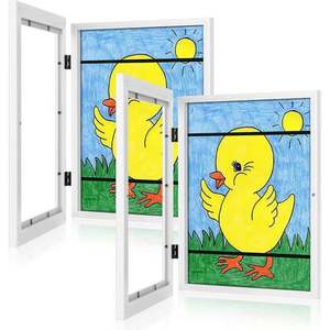 กรอบรูปงานศิลปะสำหรับเด็กกรอบไม้สีดำชมพูน้ำเงิน A4 A3 9X12 A2 "กรอบศิลปะสำหรับเด็ก - Product Image 3