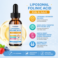 Acide folique OEM, acide folique liquide, multivitamines, booster d'énergie pour femmes, complément alimentaire pour la grossesse, gouttes d'acide folique liposomales pour enfants et adultes