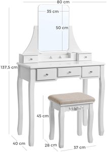 Coiffeuse moderne en bois avec miroir sur pied et tabouret Nouvelle arrivée Meubles de <span class=keywords><strong>chambre</strong></span> ou d'appartement pour filles - Product Image 2