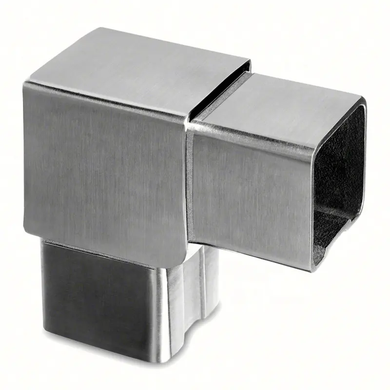 Tube connector with stainless steel Square Line Flush 90 degree angle connector square tube joint for pipe