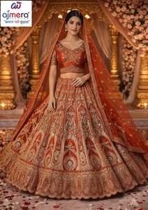 Lehenga Choli de mariée moderne haut de gamme pour femmes, robe traditionnelle indienne pour mariage et fête, tenue élégante brodée - Product Image 3