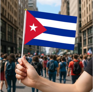 Bandera Nacional de <span class=keywords><strong>Cuba</strong></span> para Agitar con la Mano, 14x21 cm, Poliéster, Impresión Personalizada, Bandera de Mano para Desfiles, Celebraciones, Eventos Deportivos, Antiarrugas - Product Image 5