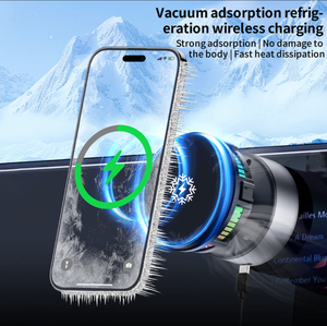 Support de fixation magnétique <span class=keywords><strong>universel</strong></span> 15W à dissipation thermique, rotation 360°, aspiration d'écran, ventilateur de refroidissement, <span class=keywords><strong>chargeur</strong></span> de voiture sans fil - Product Image 5