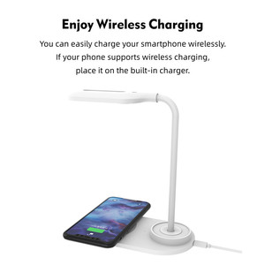 Bedroom Office Table <strong>Bedside</strong> Desk LED Study Night Light <strong>Lamp</strong> Mobile Smart Phones <strong>Wireless</strong> <strong>Charger</strong> - Product Image 4