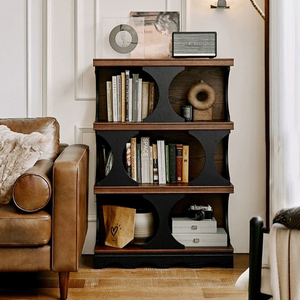 Quercia in legno massello di teak <span class=keywords><strong>rubino</strong></span> in legno di legno retrò soggiorno mostra libreria mobile con finitura ad olio naturale - Product Image 1