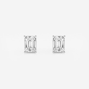Elegant 2 Ctw <b>Emerald</b> Lab Grown Diamond Solitaire Certified <b>Stud</b> Earrings With Brilliant Sparkle Ethical Luxury Jewelry Women - Product Image 3