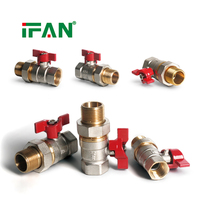 Robinet à boisseau sphérique en laiton IFAN 1/2"-1-1/4" PN40 avec filetage BSP NPT pour alimentation en eau chaude et froide