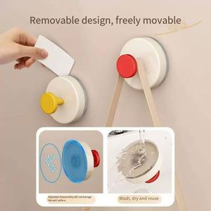 Best-selling Strong Adhesive Wall Mounted Multifunction <b>Hook</b> No-Drill <b>Plastic</b> Suction Cup Modern Design Clothing - Product Image 3