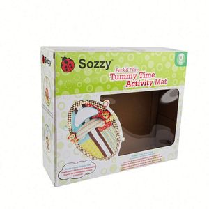 Tapis d'éveil en coton Jollybaby pour bébé, tapis d'activités pour nourrissons, <span class=keywords><strong>jouet</strong></span> de développement pour ramper, tapis de jeu avec miroir pour le temps sur le ventre, tapis d'éveil pour bébé - Product Image 3
