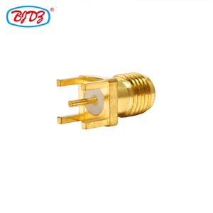 Conectores Coaxiales RF de Bajo Precio de Fábrica, Conector Hembra SMA, Conector de Panel con Brida para PCB, Convertidor, RoHS, en Stock - Product Image 1