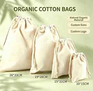 Eco Friendly Cotton Pouch Custom Logo Printed Canvas Cotton Calico Drawstring <b>Bag</b> With Double <b>String</b> <b>Draw</b> <b>String</b> <b>Bag</b> - Product Image 6