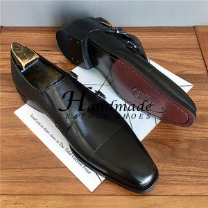 Zapatos italianos de cuero hechos a mano - nuevos zapatos formales de negocios para hombre, cuero vacuno de primera calidad, zapatos Monk, zapatos de monje - Product Image 3