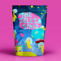 Sachet alimentaire réutilisable personnalisé en PE, imprimé, avec fermeture éclair, scellé et facile à ouvrir, pour aliments pour bébés, bonbons, noix et collations