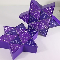 Boîte de calendrier de l'avent en forme d'étoile créative personnalisée, 12 pièces, emballage cadeau DIY pour chocolats, bonbons, biscuits, présentation de vacances