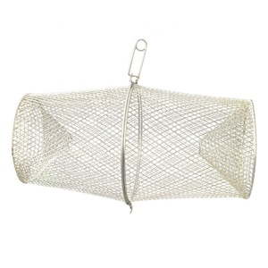 Nouveau Design en Couleur Argent Pliant Portable Galvanisé Minnow & Crawfish Piège en Acier Minnow Piège en Acier Longueur 17 ''Fond 4'' - Product Image 1