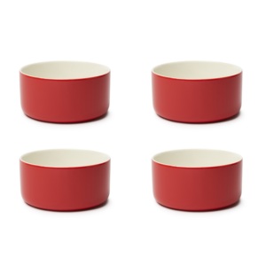 Set di 4 Ciotole Excelsa in Porcellana Rossa Stile Nordico Trendy 13x6.5x13 Cm - Product Image 2