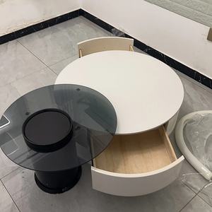 Mesa de Centro Minimalista Zxm, Mesa de Té Circular Simple para Sala de Estar, Pequeña y Práctica - Product Image 6