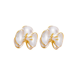 Flower <b>Stud</b> <b>Earrings</b> <b>Silver</b> Plated Enamel Micro Painted Zircon For Women Party Jewelry EDB 076 - Product Image 5