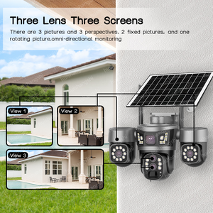 V380 4G Sim IP67 15MP 3 ống kính 3ptz 10x Zoom R & D báo động HD ngoài trời 360 năng lượng mặt trời cctv PTZ ip wifi không dây an ninh giám sát máy ảnh - Product Image 5