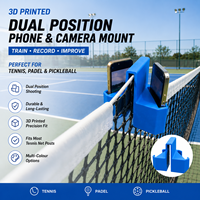 Support de téléphone en plastique imprimé en 3D pour filet de tennis, support double position pour caméra sportive, support d'enregistrement d'entraînement pour le padel