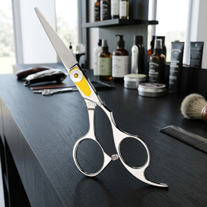 Ciseaux de coiffure professionnels en acier inoxydable, lame tranchante, pour droitiers, 6,5 pouces, ciseaux de barbier de salon, manche en plastique - Product Image 2