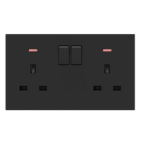 Prise murale multifonction OEM avec double interrupteur 13A, néon et ports USB Type-C intégrés