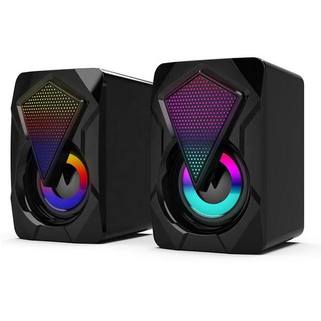Colorful Rechargeable Computer Speaker Subwoofer Portable Speaker Usb Wired Rgb Gaming Speaker With Led Light