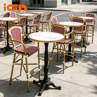 Ensemble de mobilier d'extérieur en rotin, chaise de bar haute, tabouret moderne pour café, chaise longue de bar, tabourets de bar d'extérieur