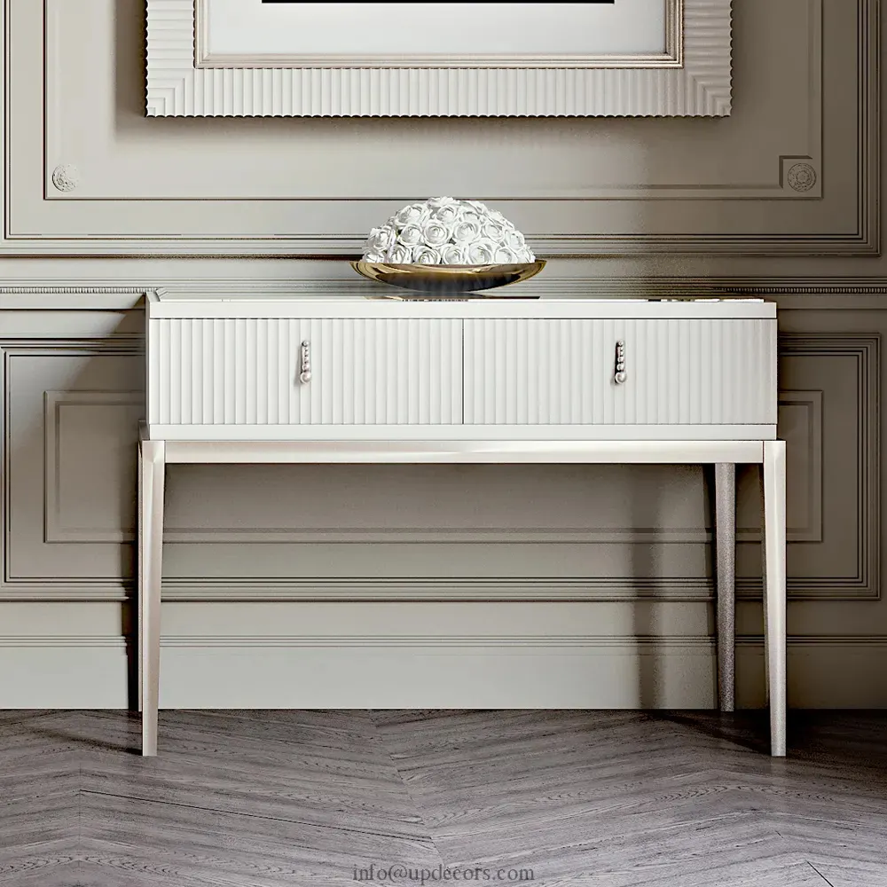 Оптовая продажа, мебель для гостиной в стиле арт-деко, простой современный дизайн, высокий стол-консоль, белый шкаф-консоль
