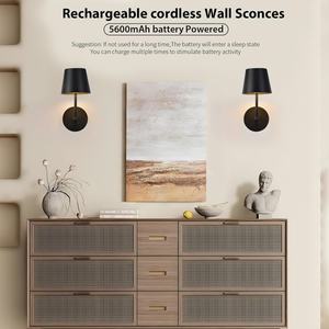 Ensemble de 2 lampes murales LED sans fil modernes en fer avec télécommande tactile pour salon - Product Image 6