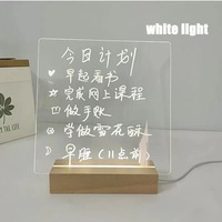 Panneau de message en acrylique, bricolage, Graffiti, base de veilleuse LED en bois