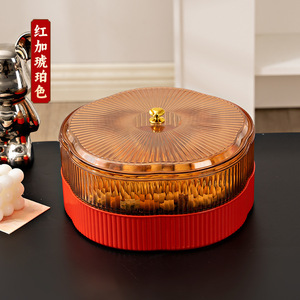 Fruit Plate Round With Lid Airtight Storage Container For Home Party Snacks Dried Fruit Candy Box Coffee Table Use - Product Image 4