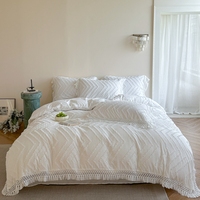 Ensemble de literie de luxe rafraîchissant pour la maison, taille King, 100 % polyester, 4 pièces, comprenant une housse de couette unie et un drap-housse