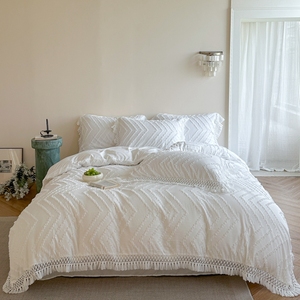 Großhandel Luxus Kühlende Heimtextilien King-<span class=keywords><strong>Size</strong></span>-Set 100% Polyester 4-teilig Einfarbiger Bettbezug Spannbettlaken Bettwäsche-Set für Zuhause - Product Image 1