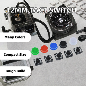 미니 12mm DIP 마이크로 푸시 버튼 전술 스위치 (원형 모자 캡 스위치 액세서리 포함) - Product Image 2