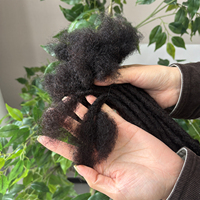Rambut Kepang Inter Curly Locs 100% Asli Manusia, Ukuran 10-12 Inch, 0.4cm, Lembut, Alami, Pelindung, Ekstensi Dreadlock, Pengiriman Cepat