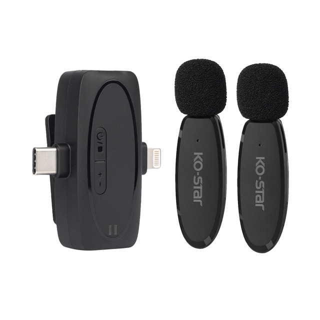 Interview Microphone Profesional Wireless Mic for youtube 4 in 1 Clip on Wireless Microphone Livestream Microphone
