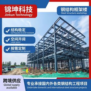 Structure en acier Jinkun, construction de bâtiments à ossature métallique, entrepôt à grande portée, conception et fabrication d'usines - Product Image 5