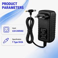 Adaptor Daya 5V 2A AU EU UK US Logo Kustom 10W Tipe T Konektor Ganda AC110-240V Colokan Dinding