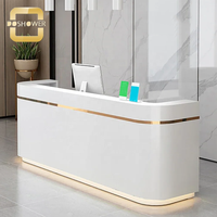 2 Personnes Rectangle Réception de Salon Pédicure Simple Moderne Bureau de Réception d'Entreprise pour Coin Bureau de Réception Synthétique Paquet