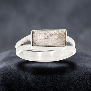 Unique <b>925</b> Sterling <b>Silver</b> Gibeon Meteorite Handmade Gemstone <b>Ring</b> for Wedding Engagement Anniversary Party & Gift - Product Image 3