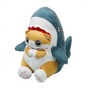 Lindo Peluche de Gato Tiburón, Material de Poliéster, Estilo <span class=keywords><strong>TikTok</strong></span>, Regalo de Cumpleaños, Almohada Transfronteriza, Superventas, Suave y Adorable - Product Image 1