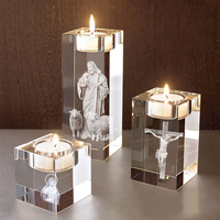 Bougeoirs décoratifs en cristal K9 modernes et personnalisés avec logo, taille personnalisée, gravure laser 3D, impression photo, artisanat