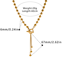 Collier pendentif en chaîne à pampilles avec perles en acier inoxydable pour femme, étanche, accessoires 18K, bijoux de mode pour le cou, cadeau